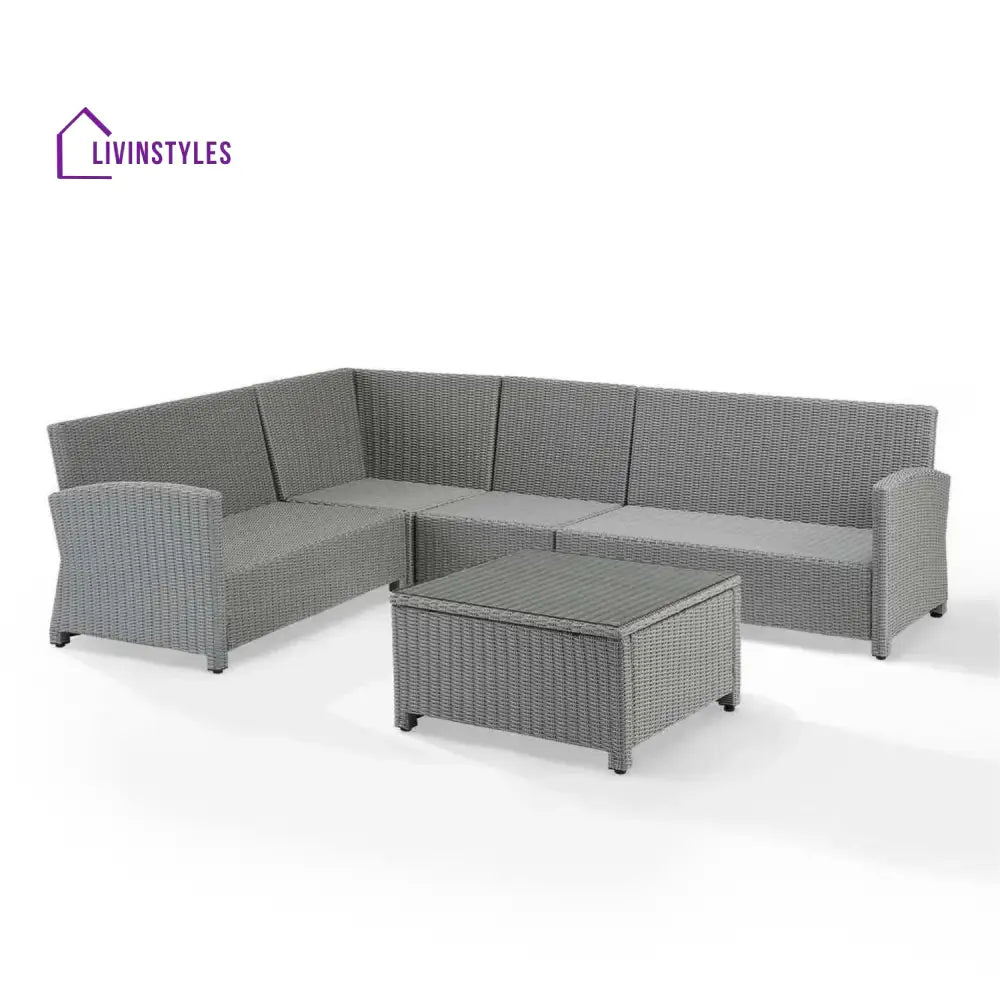 Everly L-Shape Outdoor Wicker Sofa Set - Sofa Set