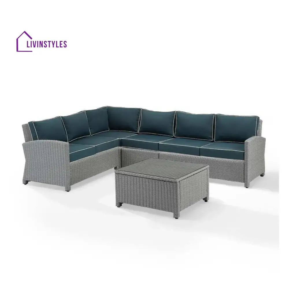 Everly L-Shape Outdoor Wicker Sofa Set - Sofa Set