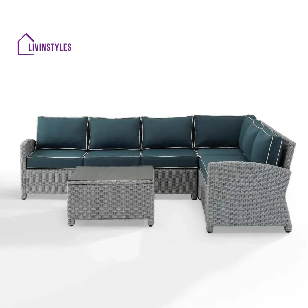 Everly L-Shape Outdoor Wicker Sofa Set - Sofa Set