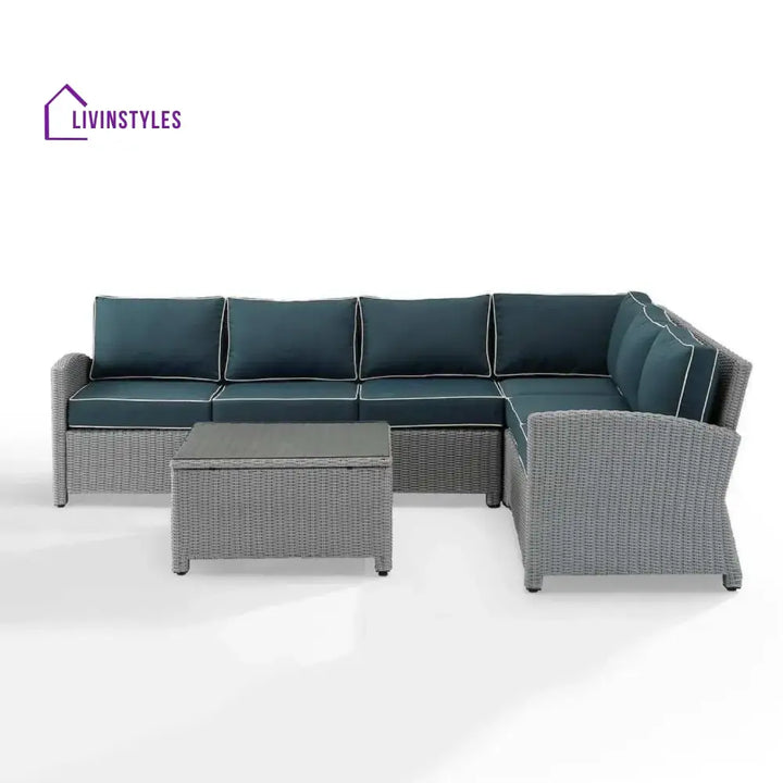 Everly L-Shape Outdoor Wicker Sofa Set - Sofa Set