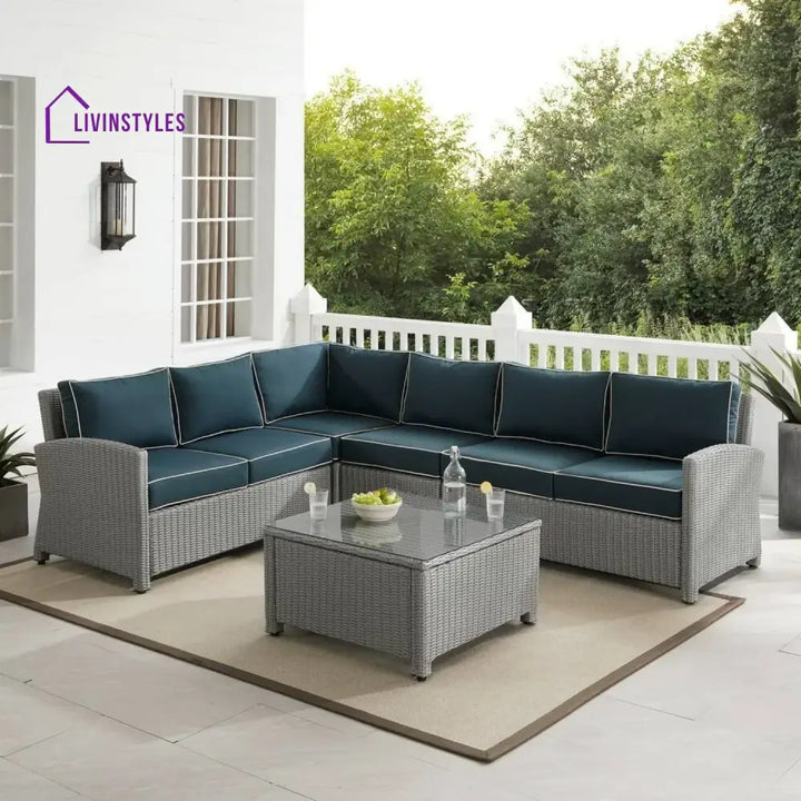 Everly L-Shape Outdoor Wicker Sofa Set - Sofa Set