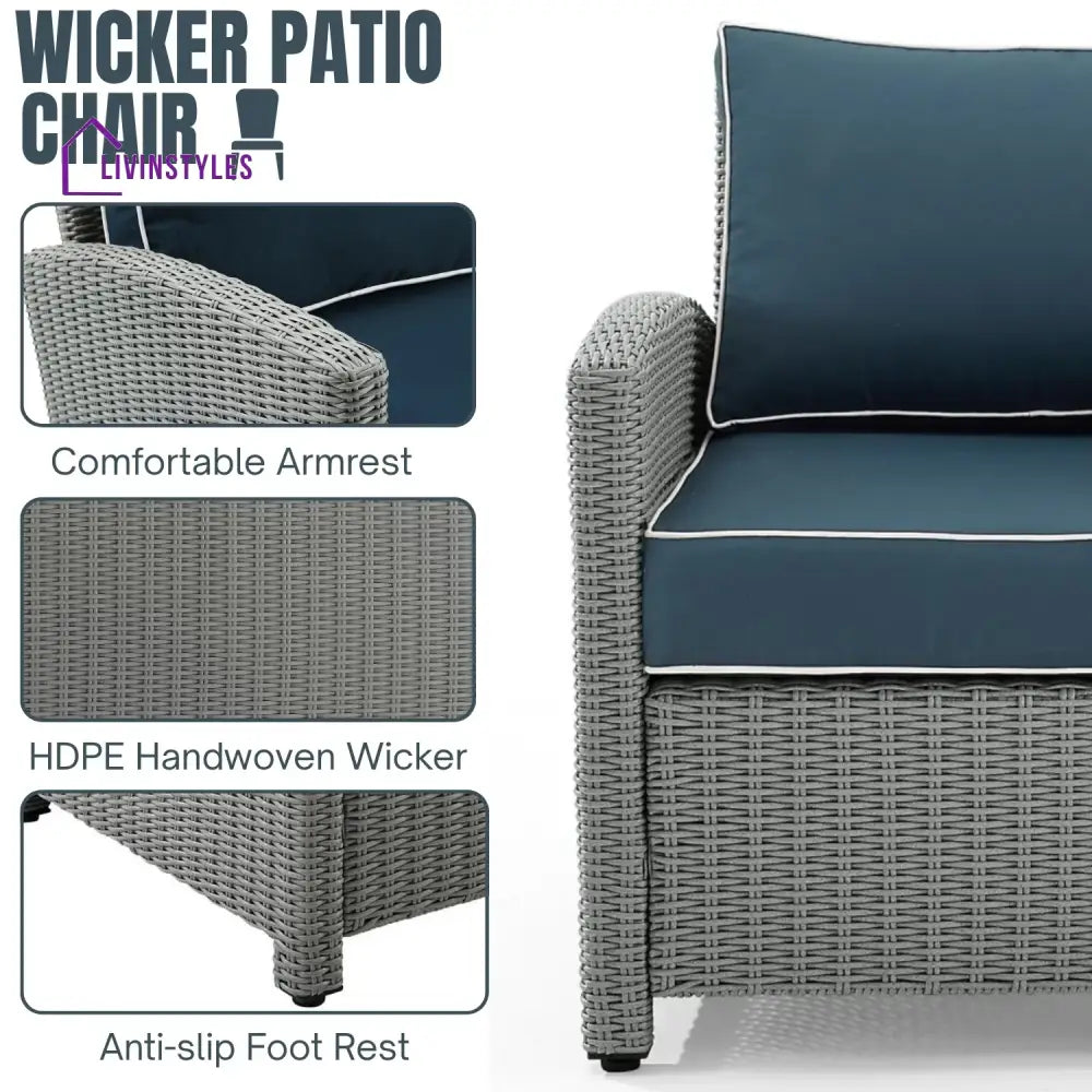 Everly L-Shape Outdoor Wicker Sofa Set - Sofa Set