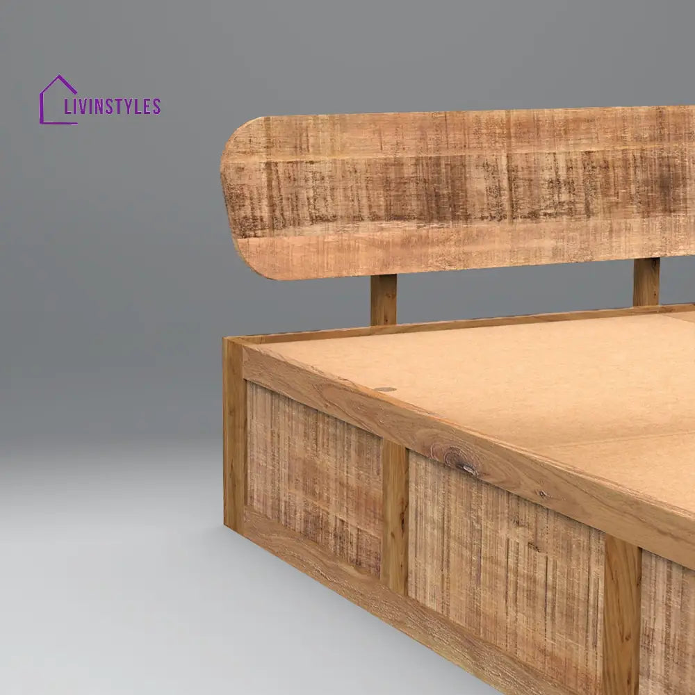 Evgenia Aara Cut Bed Mango And Acacia Wood In Finish Natural