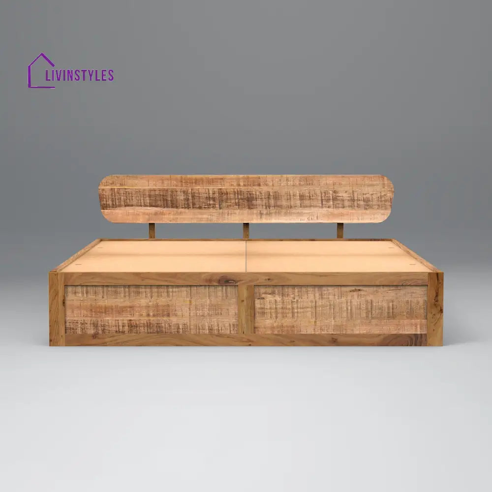 Evgenia Aara Cut Bed Mango And Acacia Wood In Finish Natural