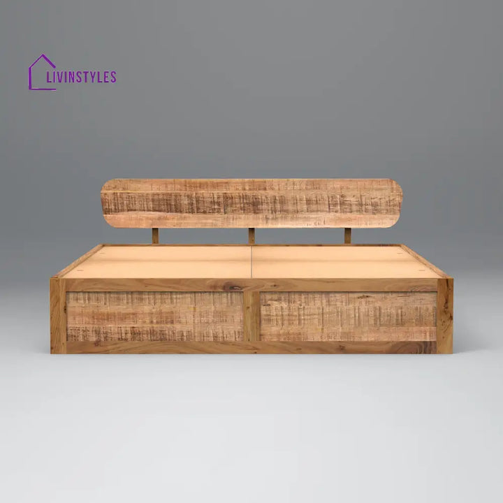 Evgenia Aara Cut Bed Mango And Acacia Wood In Finish Natural
