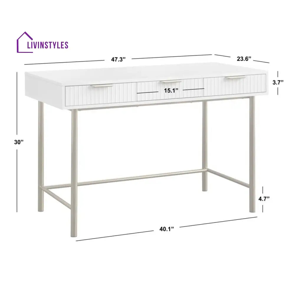 Evgenia Stainless Steel and MDF Study Table for Students