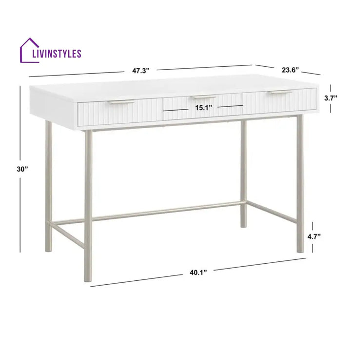 Evgenia Stainless Steel and MDF Study Table for Students