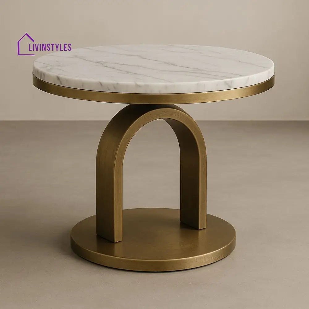Evgeniya Stainless Steel Gold Finish Coffee Table for Living Room