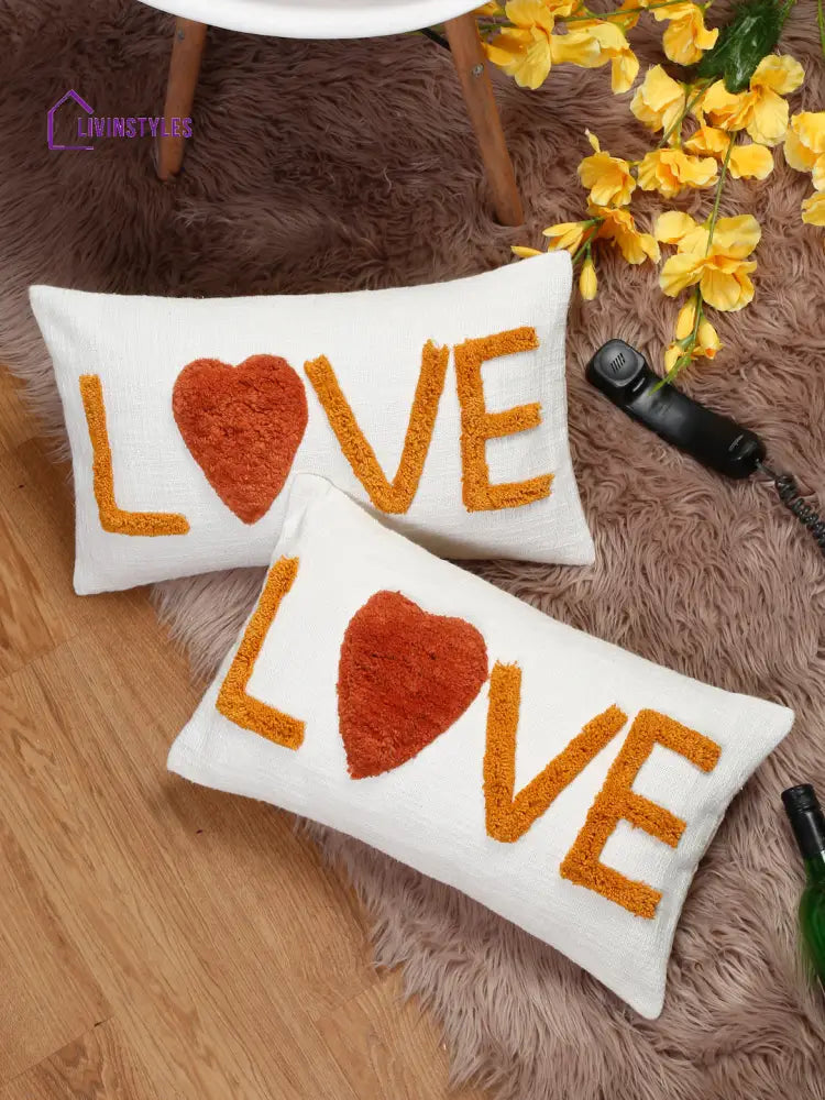 Eyda 100% Cotton Tufted Cushion Cover Set Of 2