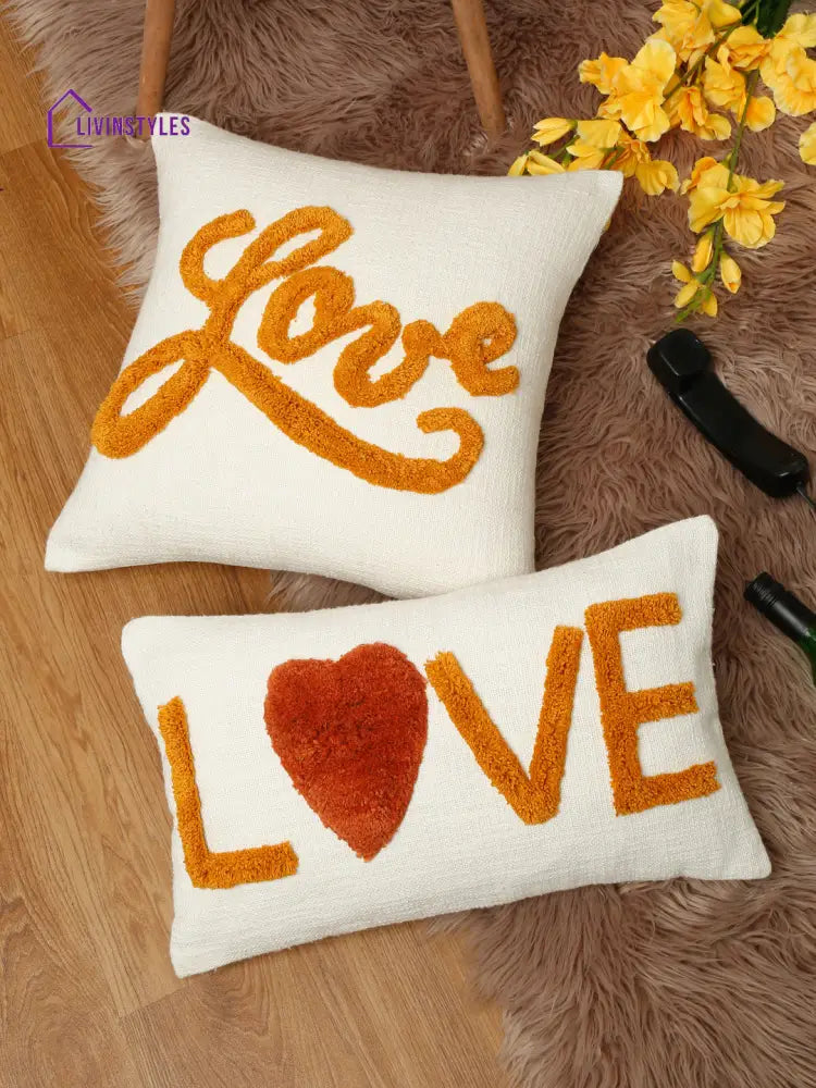 Eyda 100% Cotton Tufted Cushion Cover Set Of 2