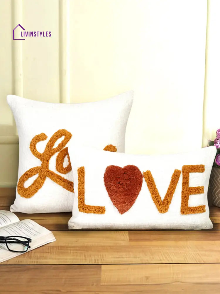 Eyda 100% Cotton Tufted Cushion Cover Set Of 2