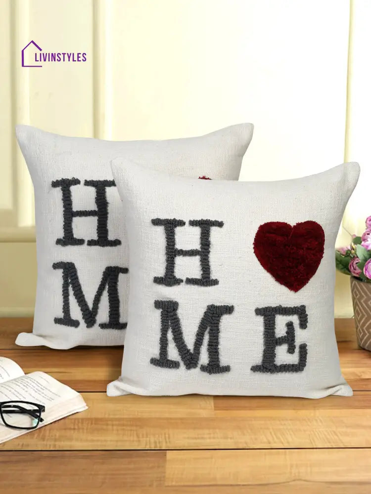 Eyda 100% Cotton Tufted Cushion Cover Set Of 2