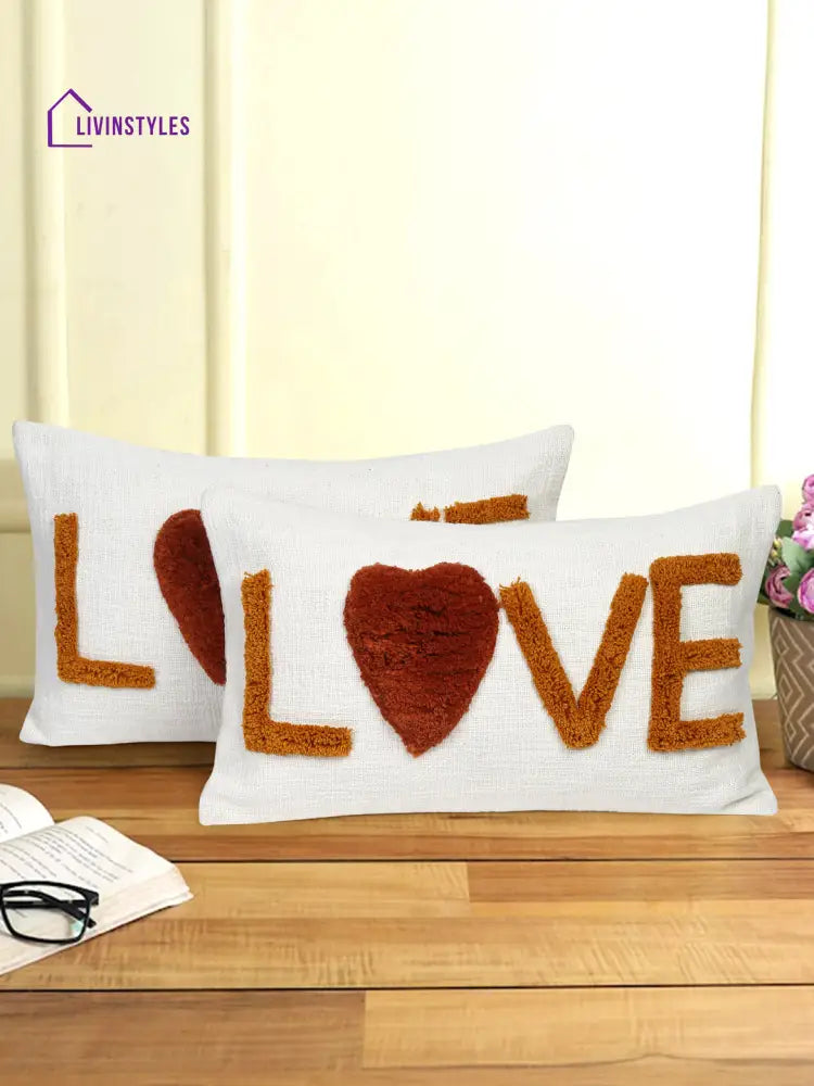 Eyda 100% Cotton Tufted Cushion Cover Set Of 2