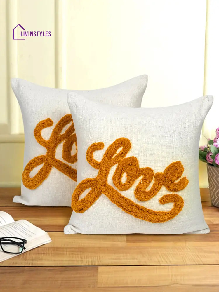 Eyda 100% Cotton Tufted Cushion Cover Set Of 2