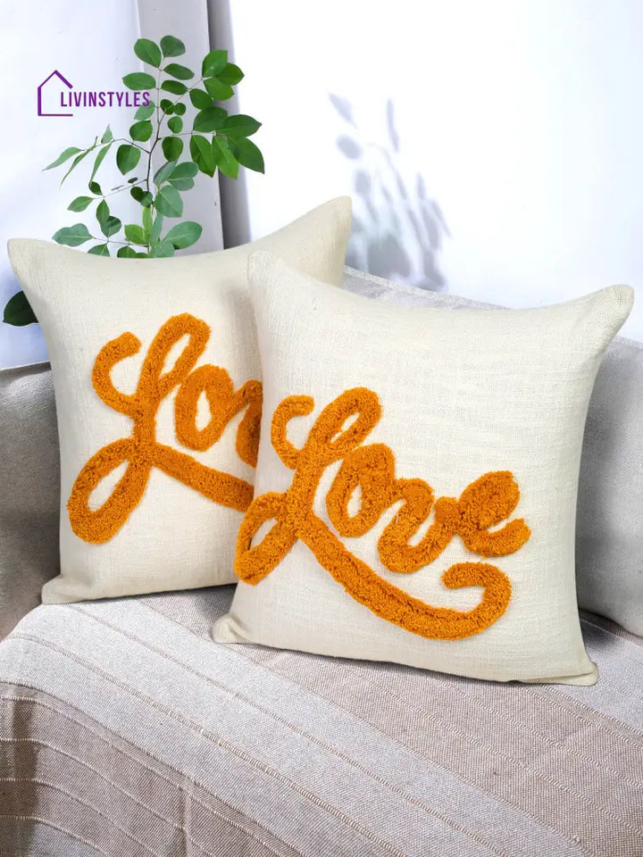 Eyda 100% Cotton Tufted Cushion Cover Set Of 2