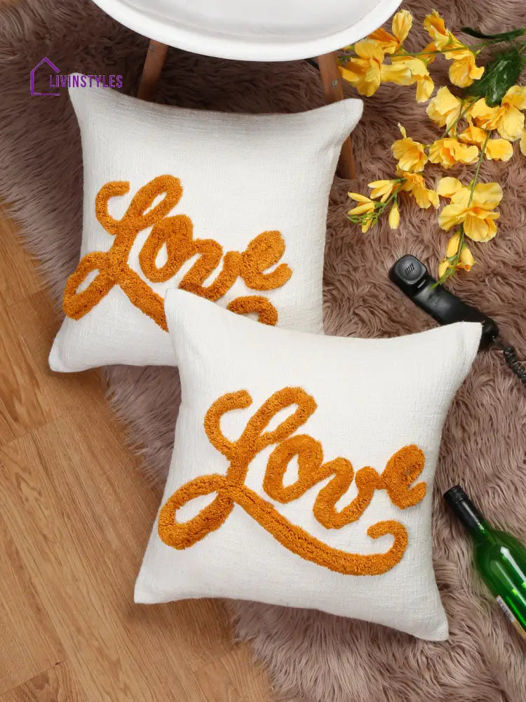 Eyda 100% Cotton Tufted Cushion Cover Set Of 2