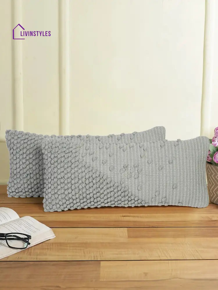 Eyda 100% Cotton Woven Designer Cushion Covers Set Of 2 12X28 Inch