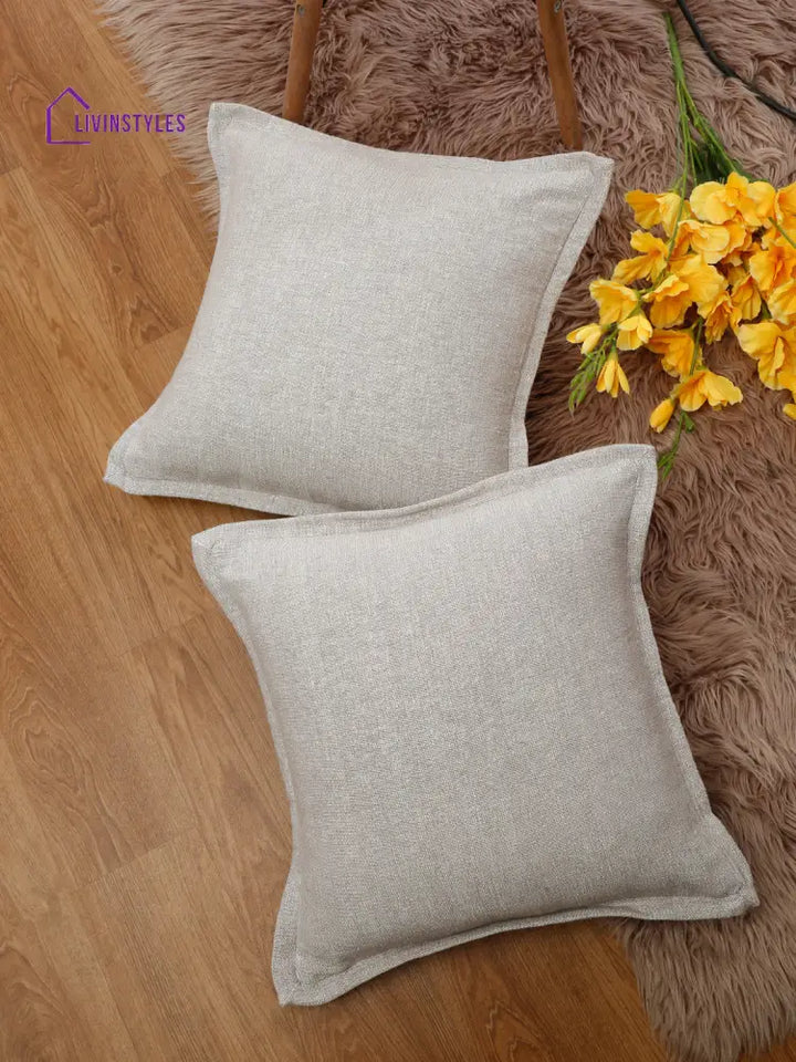Eyda 100% Cotton Woven Sofa Cushion Covers Set Of 2 18X18 Inch