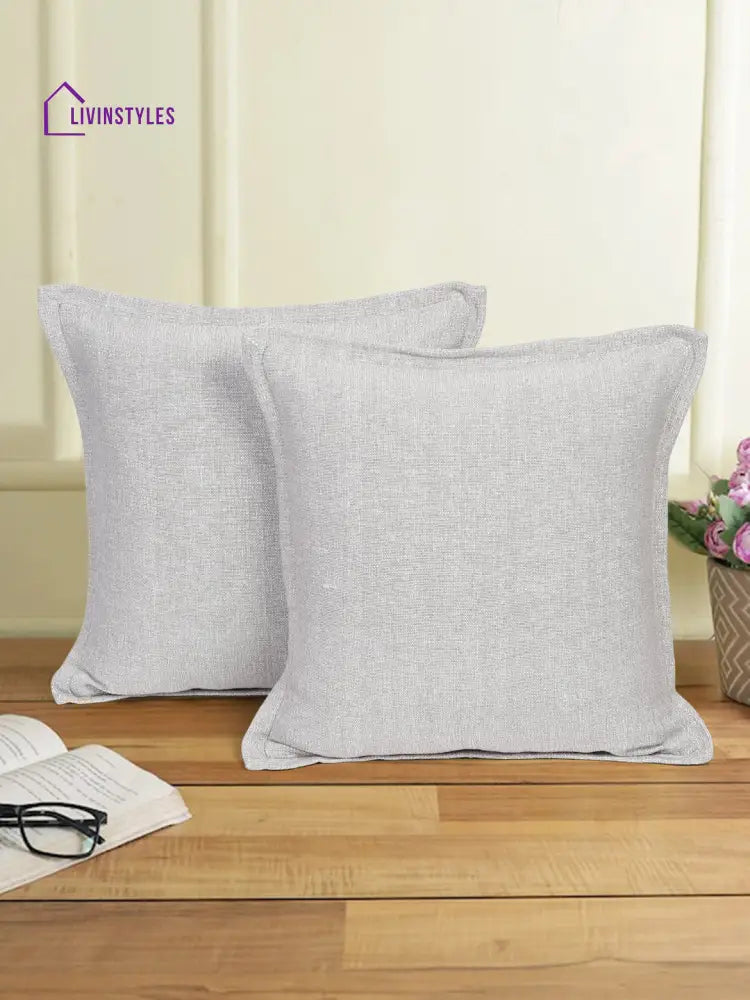 Eyda 100% Cotton Woven Sofa Cushion Covers Set Of 2 18X18 Inch