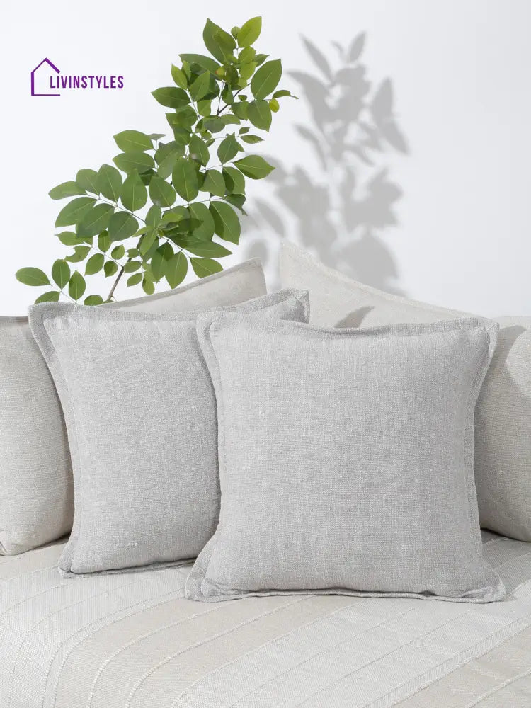 Eyda 100% Cotton Woven Sofa Cushion Covers Set Of 2 18X18 Inch