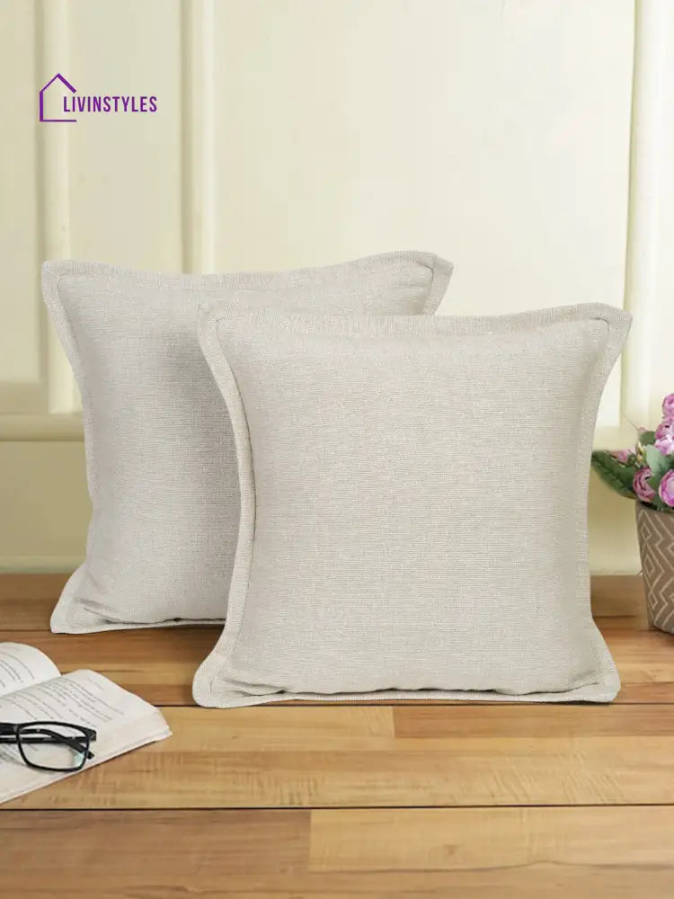 Eyda 100% Cotton Woven Sofa Cushion Covers Set Of 2 18X18 Inch