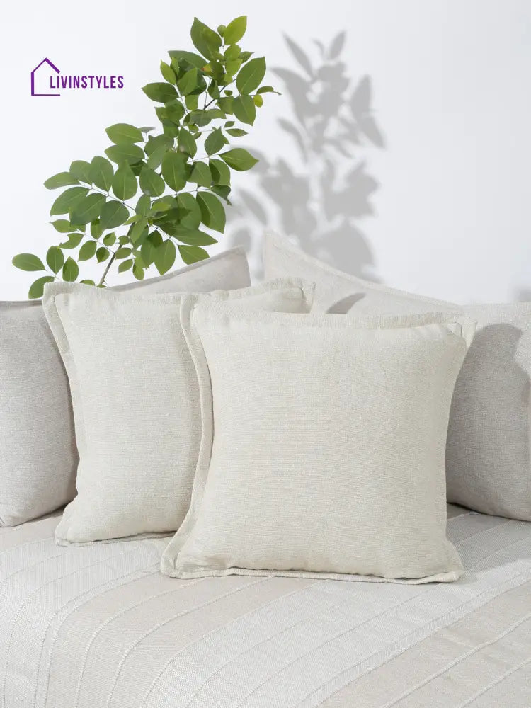Eyda 100% Cotton Woven Sofa Cushion Covers Set Of 2 18X18 Inch