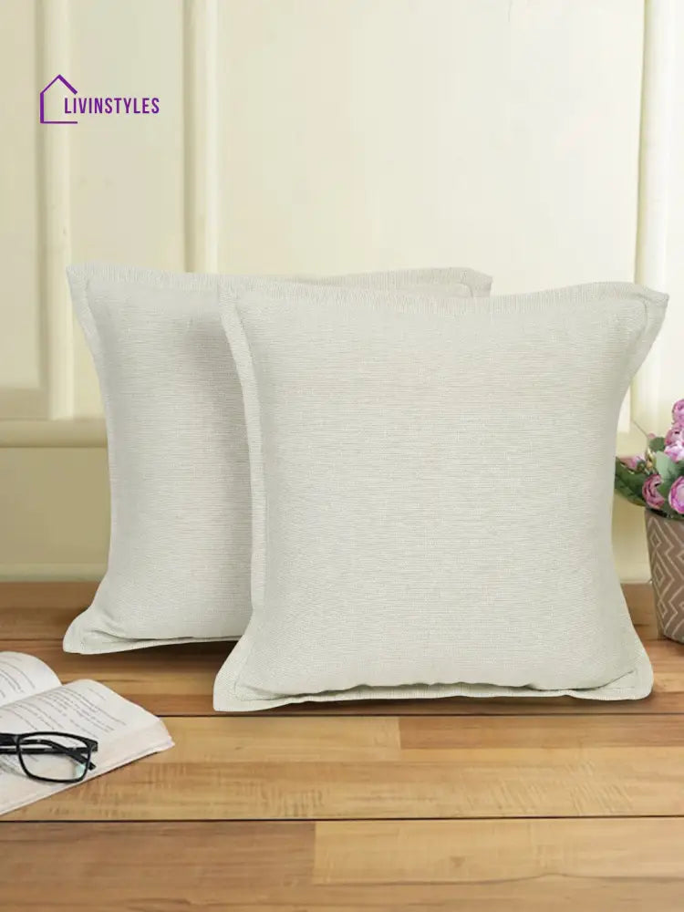 Eyda 100% Cotton Woven Sofa Cushion Covers Set Of 2 18X18 Inch