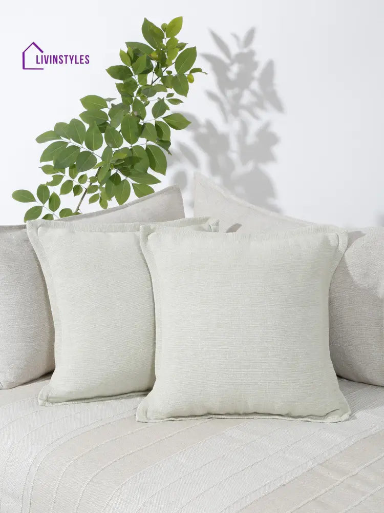 Eyda 100% Cotton Woven Sofa Cushion Covers Set Of 2 18X18 Inch