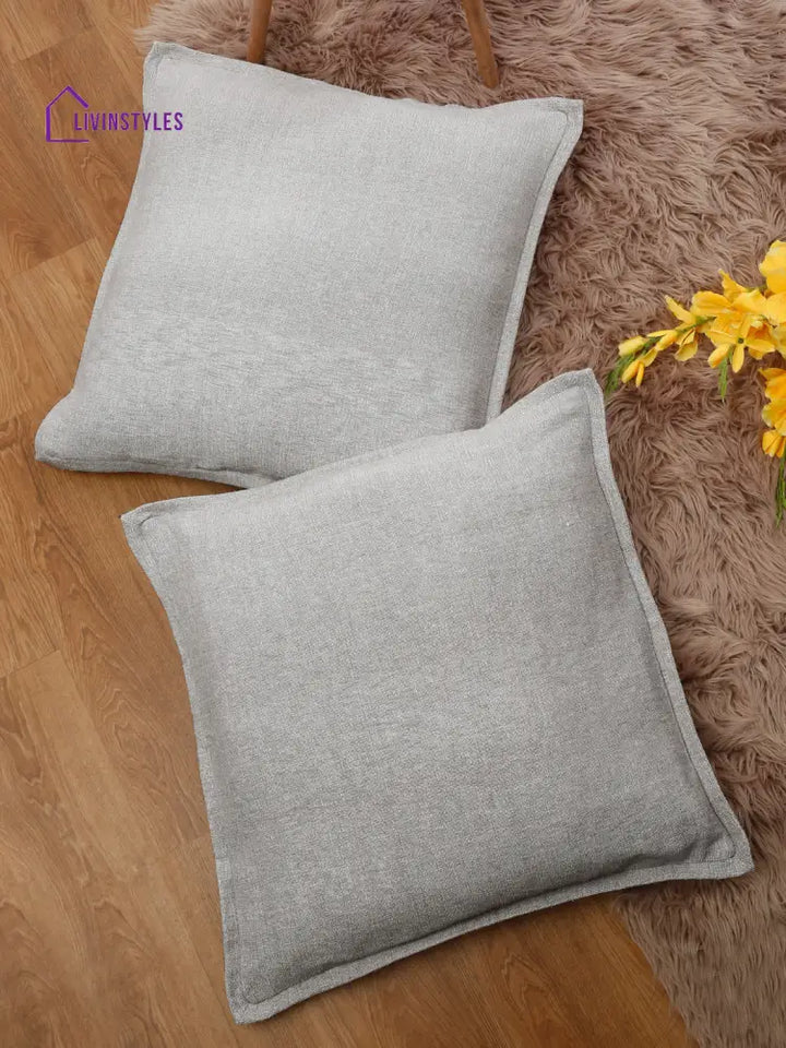 Eyda 100% Cotton Woven Sofa Cushion Covers Set Of 2- 24X24 Inch
