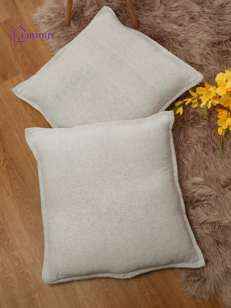 Eyda 100% Cotton Woven Sofa Cushion Covers Set Of 2- 24X24 Inch