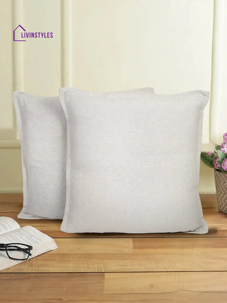 Eyda 100% Cotton Woven Sofa Cushion Covers Set Of 2- 24X24 Inch