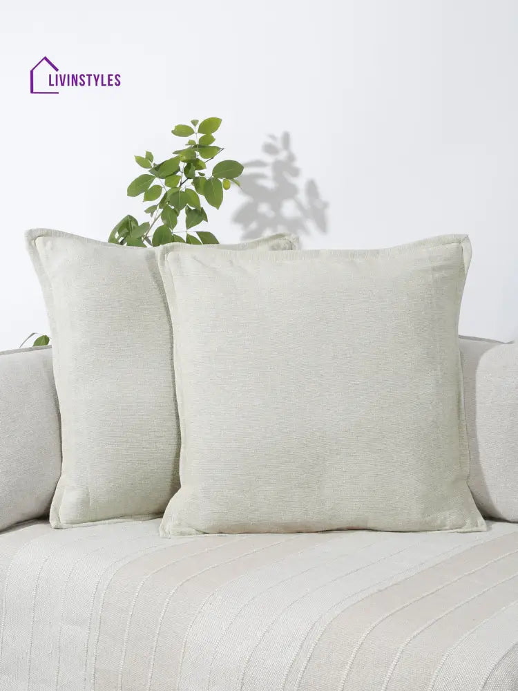 Eyda 100% Cotton Woven Sofa Cushion Covers Set Of 2- 24X24 Inch