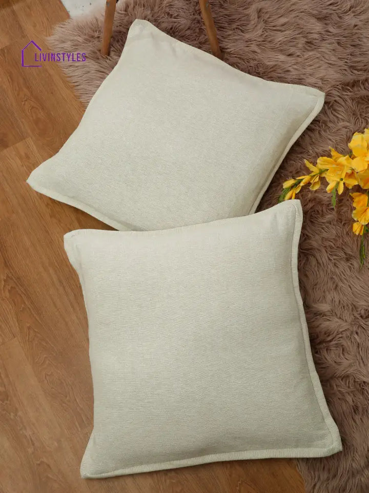 Eyda 100% Cotton Woven Sofa Cushion Covers Set Of 2- 24X24 Inch