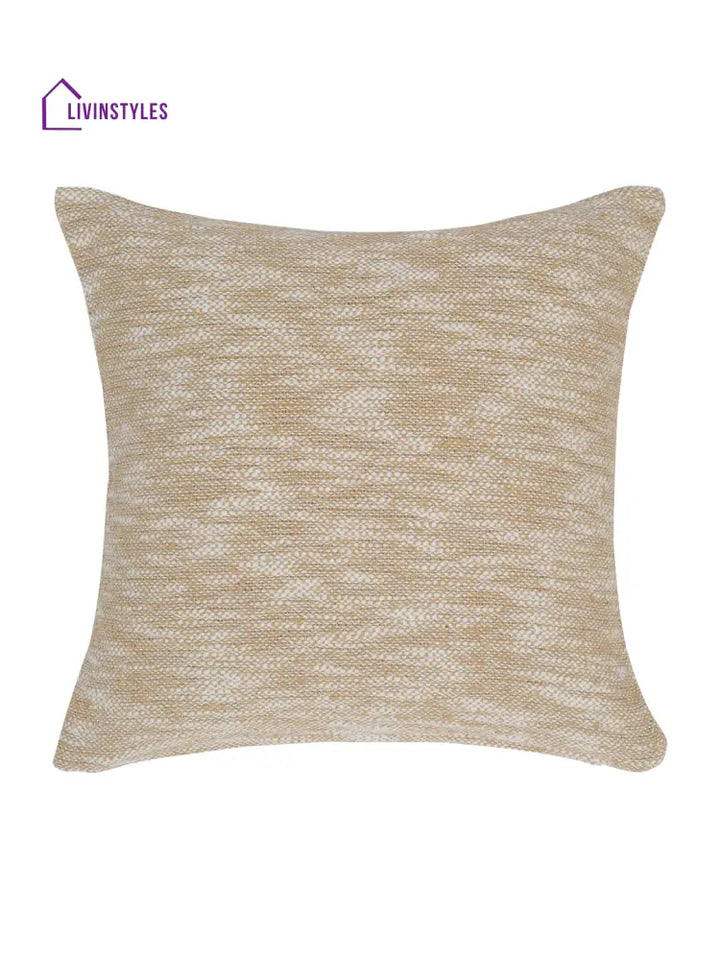 Eyda Beige Cotton Solid Cushion Cover Set Of 2