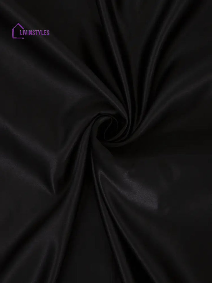 Eyda Black Color Premium Semi Blackout Window Curtain- 1 Pc