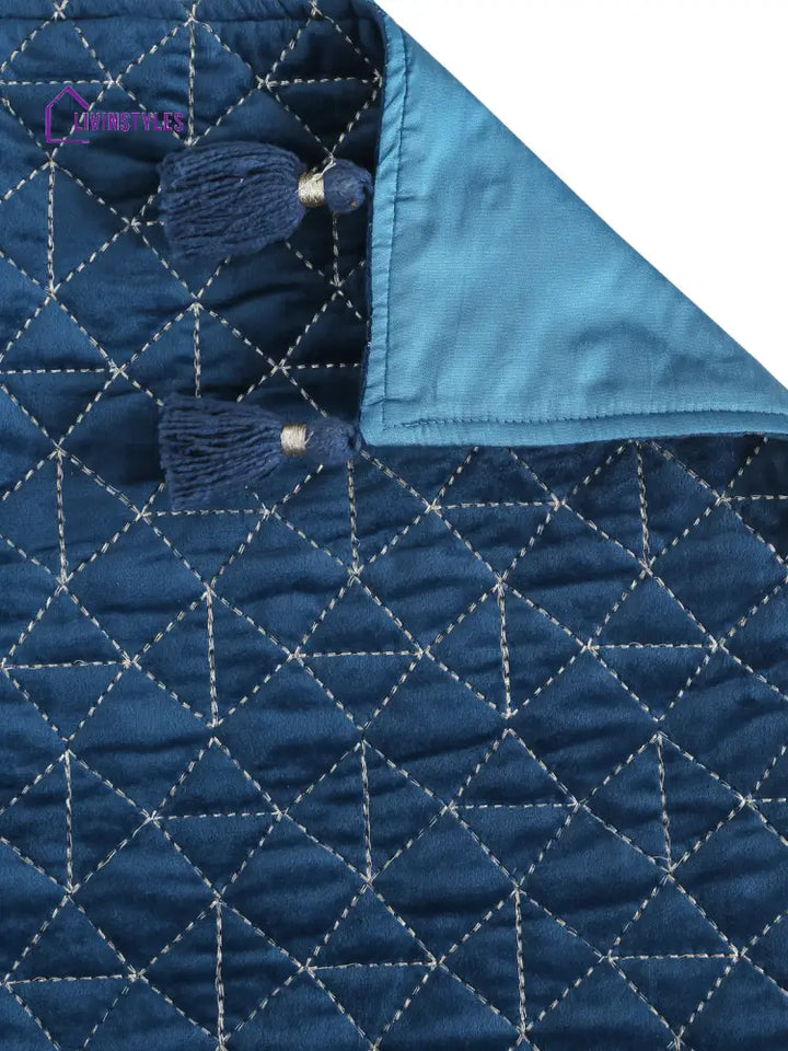 Eyda Blue Color Quilted Table Runner
