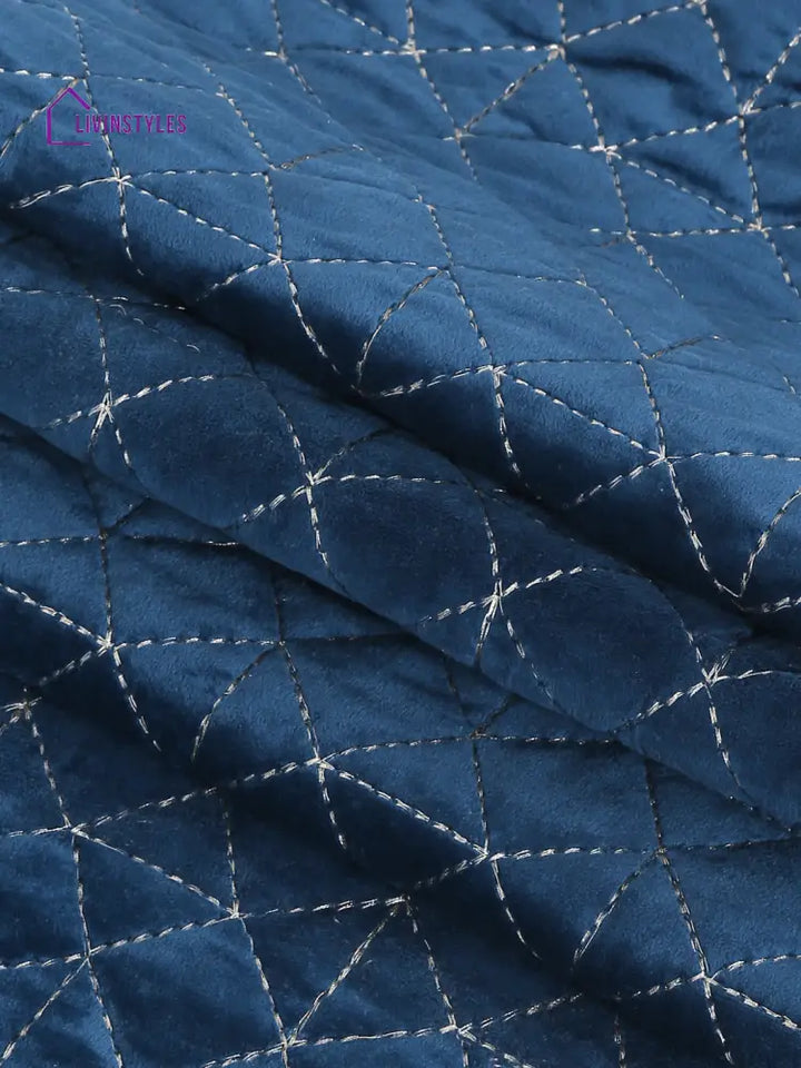 Eyda Blue Color Quilted Table Runner