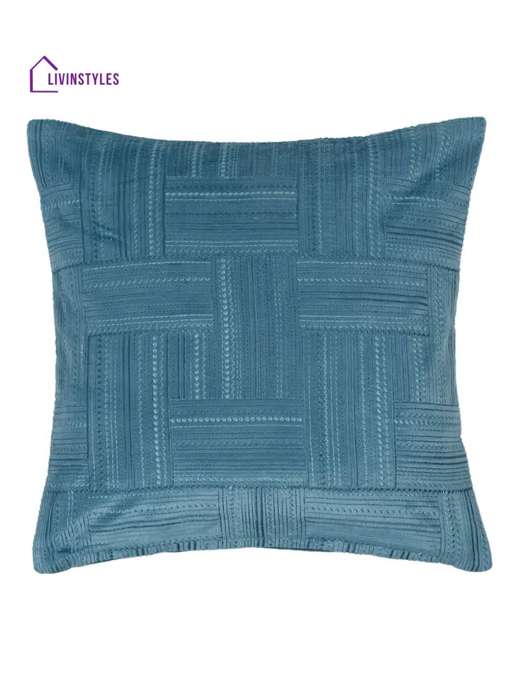 Eyda Blue Velvet Cushion Covers Set Of 2