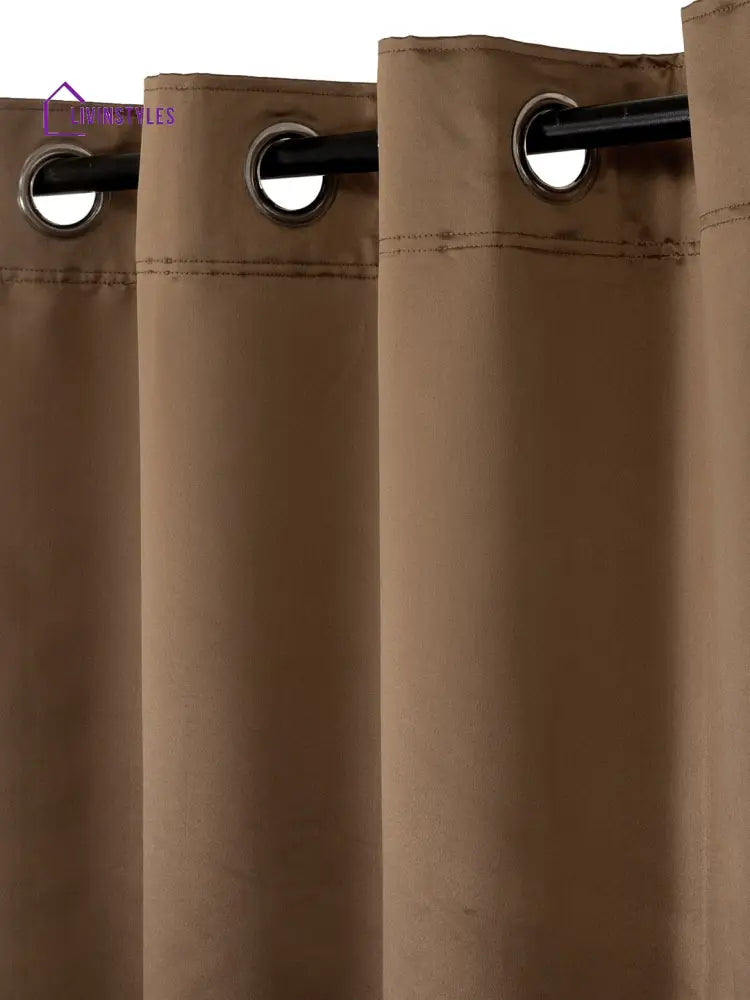 Eyda Brown Color Premium Semi Blackout Window Curtain- 1 Pc