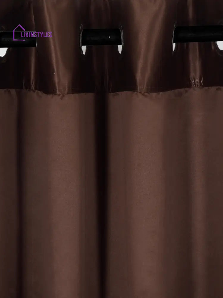 Eyda Brown Color Premium Semi Blackout Window Curtain- 1 Pc