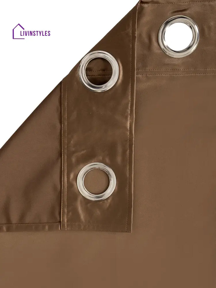 Eyda Brown Color Premium Semi Blackout Window Curtain- 1 Pc