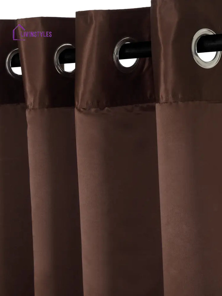 Eyda Brown Color Premium Semi Blackout Window Curtain- 1 Pc