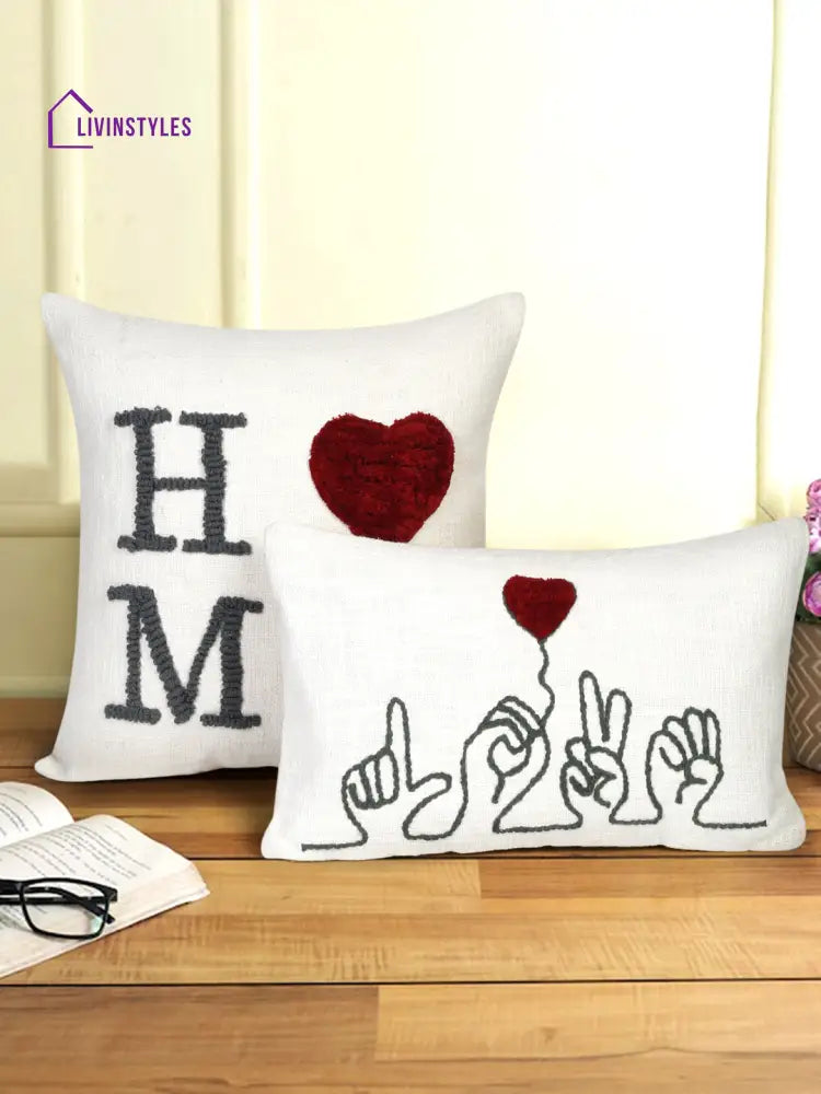Eyda Cotton Embroidered Cushion Cover Set Of 2
