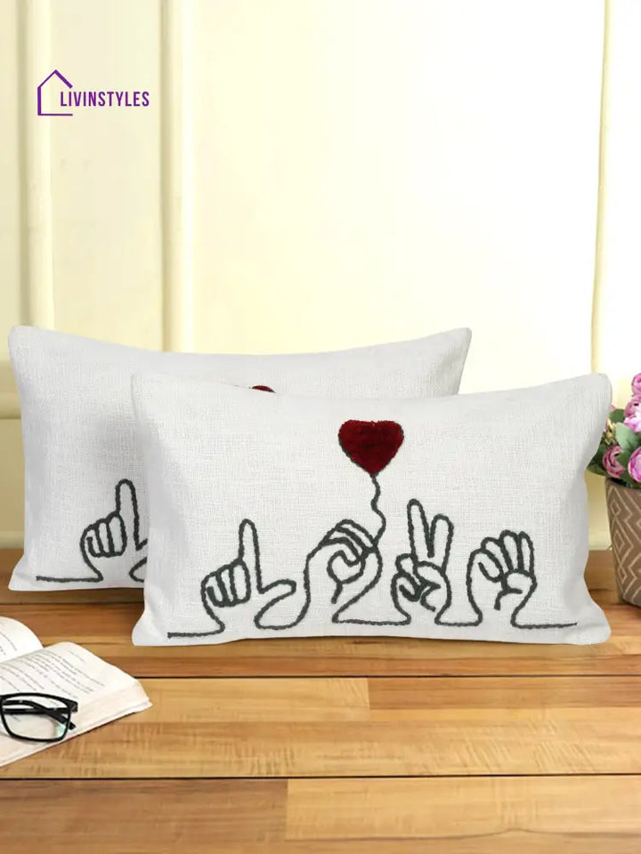 Eyda Cotton Embroidered Cushion Cover Set Of 2