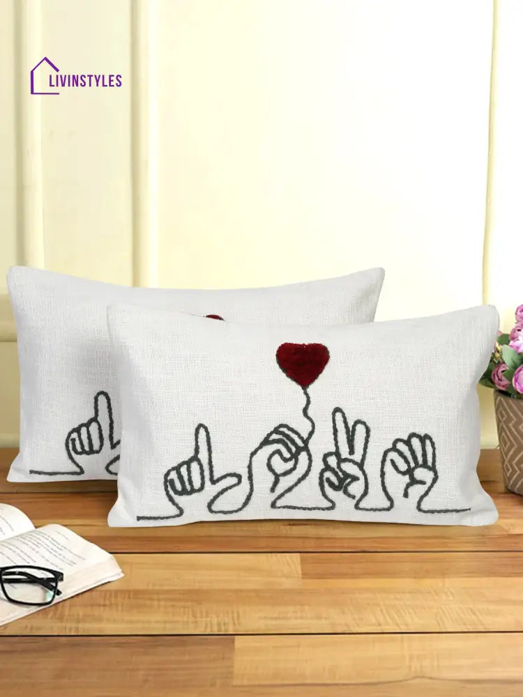 Eyda Cotton Embroidered Cushion Cover Set Of 2