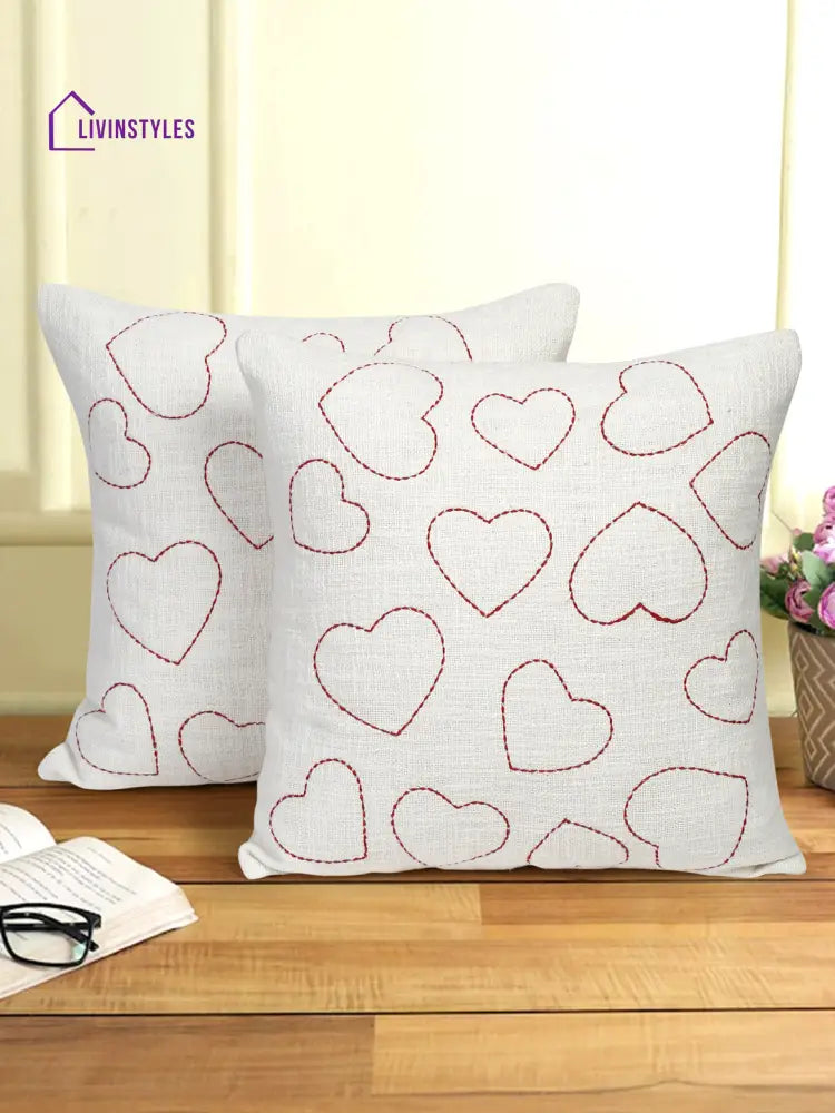Eyda Cotton Embroidered Cushion Cover Set Of 2