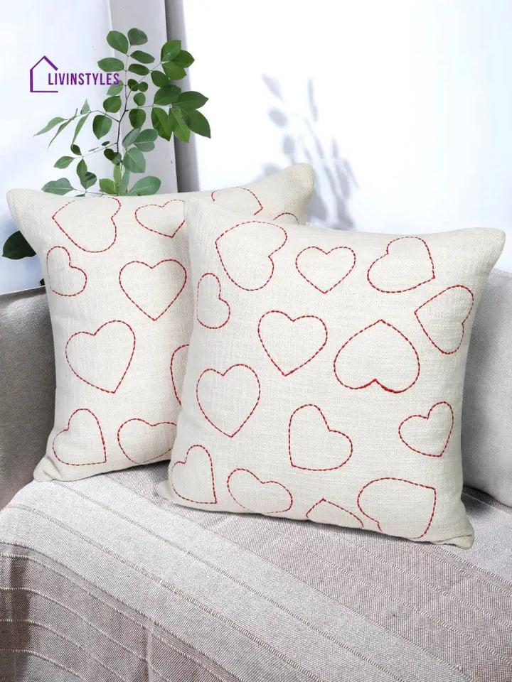 Eyda Cotton Embroidered Cushion Cover Set Of 2