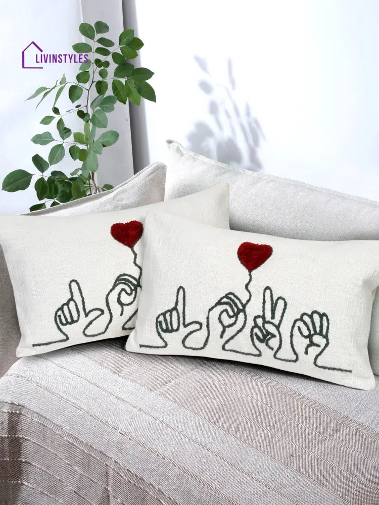 Eyda Cotton Embroidered Cushion Cover Set Of 2