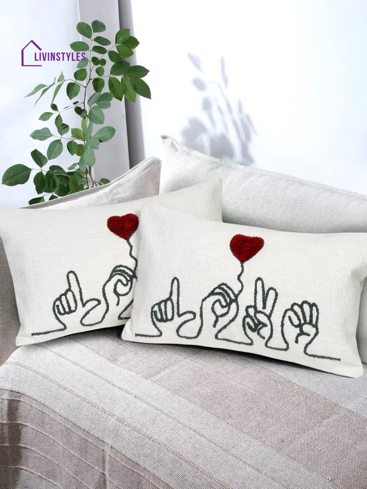 Eyda Cotton Embroidered Cushion Cover Set Of 2