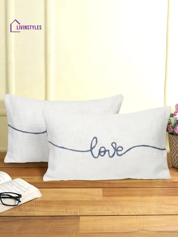 Eyda Cotton Embroidered Cushion Cover Set Of 2